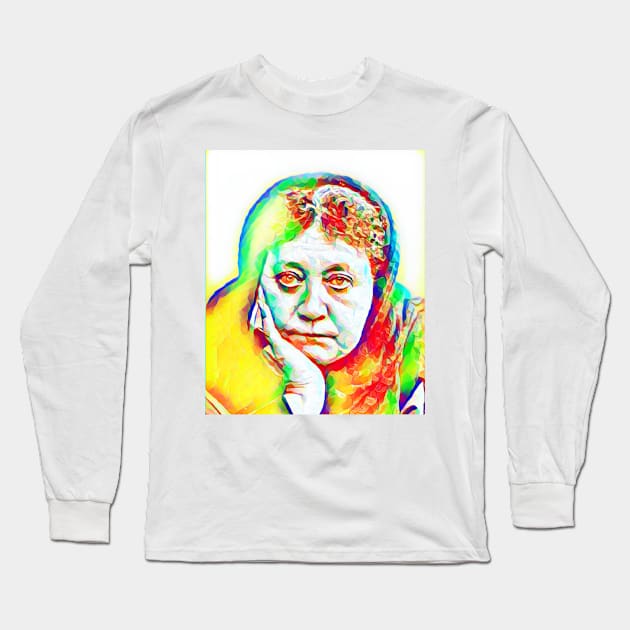 Helena Blavatsky Colourful Portrait | Helena Blavatsky Artwork 11 Long Sleeve T-Shirt by JustLit